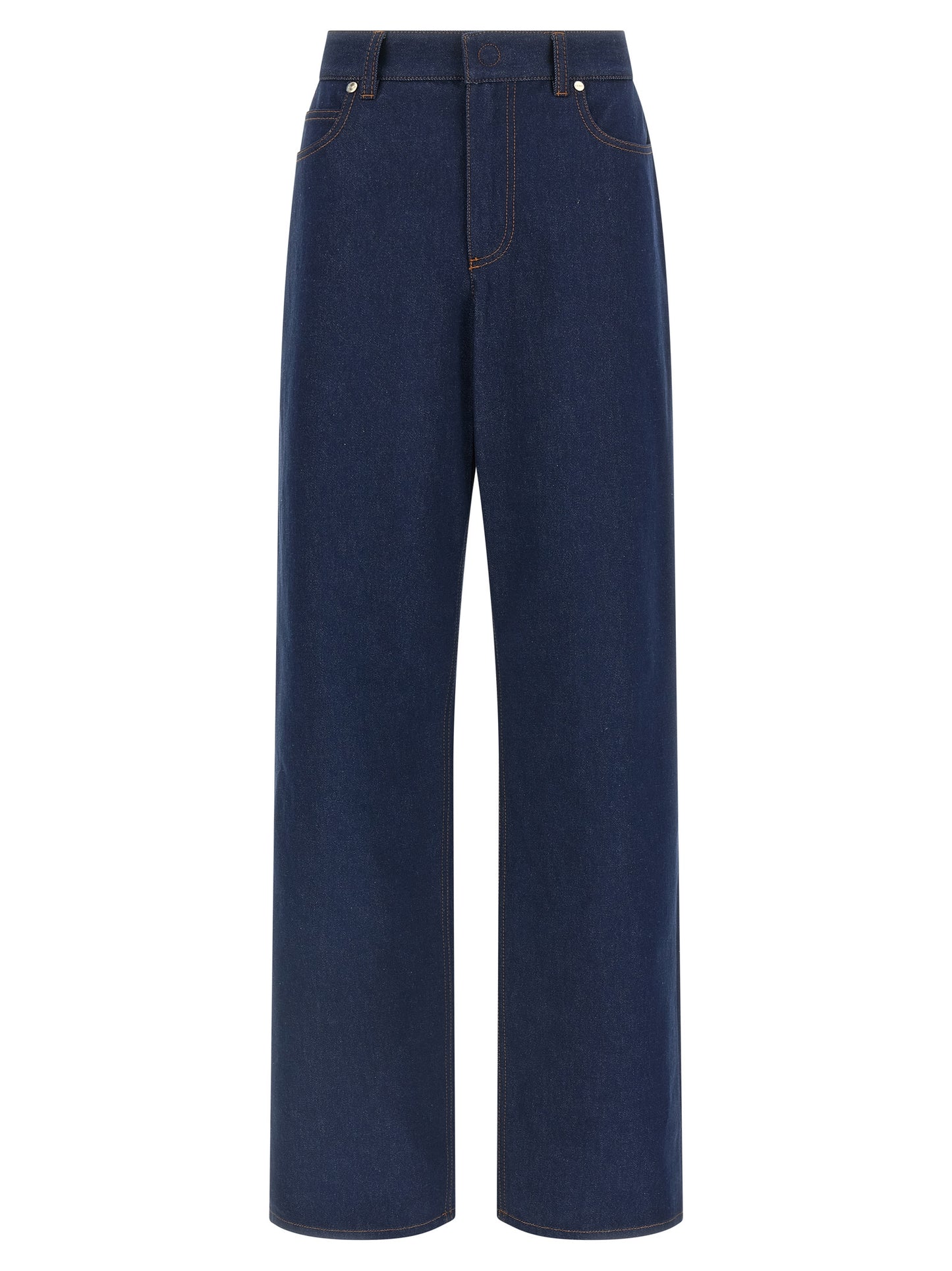Fendi Blue Straight-Leg Cotton Jeans
