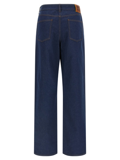 Fendi Blue Straight-Leg Cotton Jeans