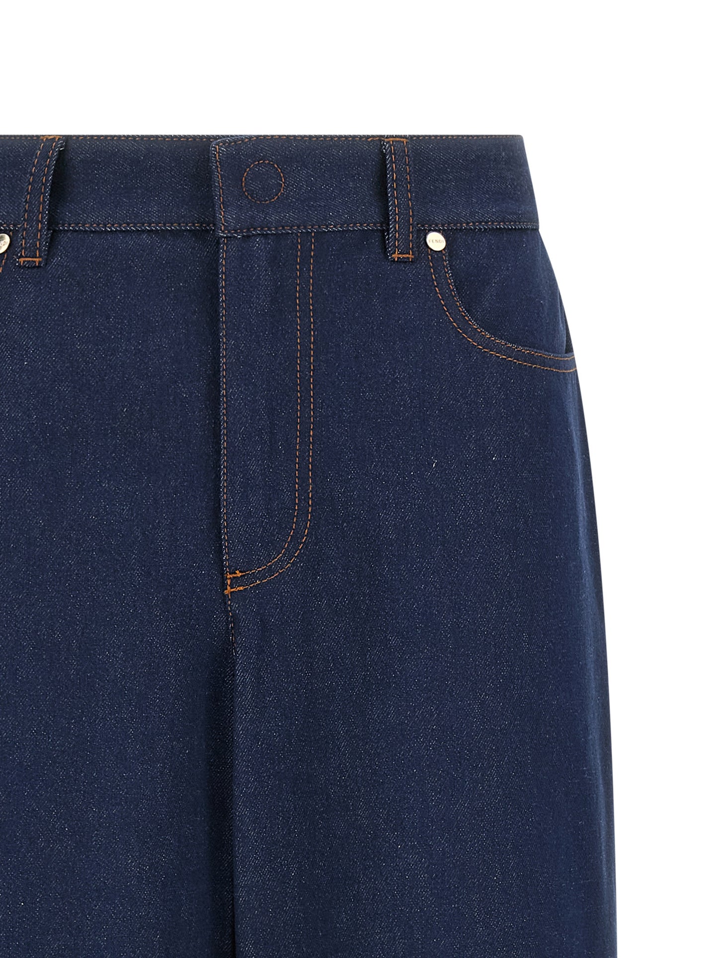 Fendi Blue Straight-Leg Cotton Jeans