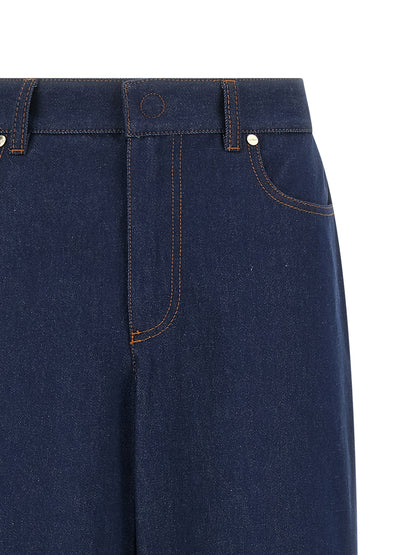Fendi Blue Straight-Leg Cotton Jeans
