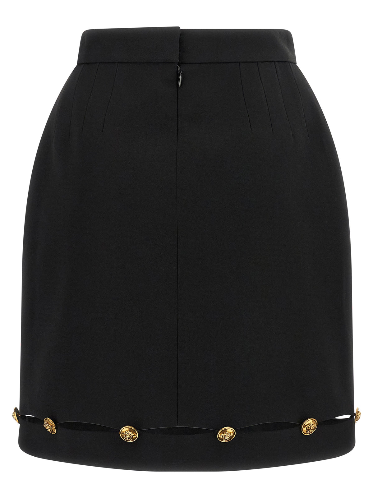 Versace Jupe Longue En Laine Vierge Noire - Taille Haute