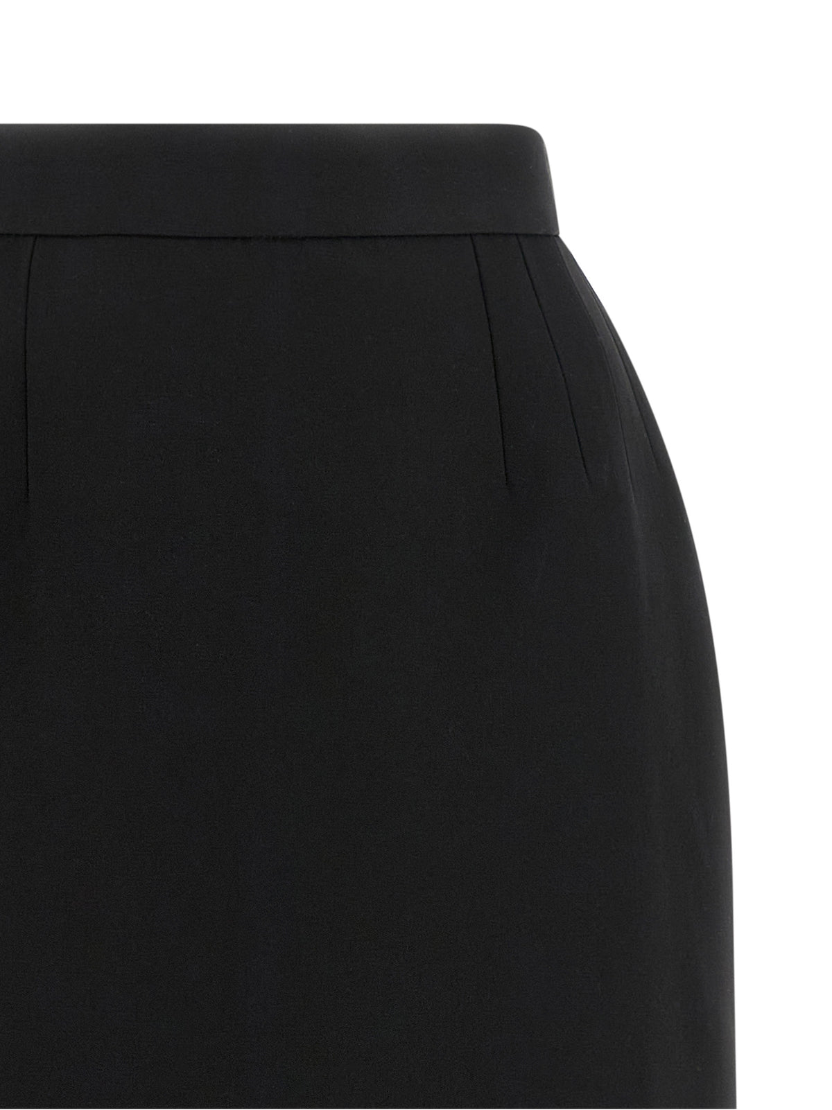 Versace Jupe Longue En Laine Vierge Noire - Taille Haute