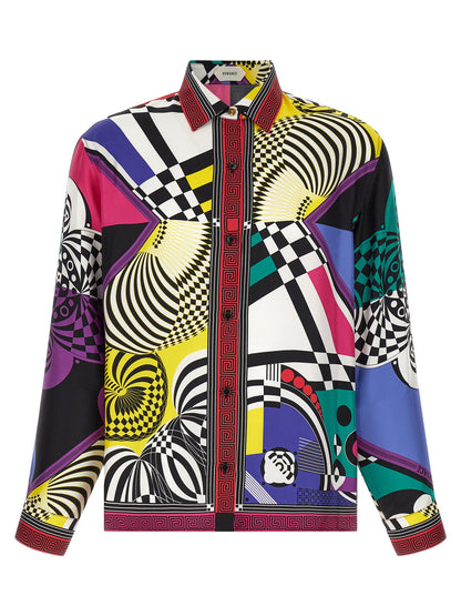 Blusa Versaca De Seda Multicolor Con Acabado Elegante