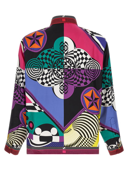 Blusa Versaca De Seda Multicolor Con Acabado Elegante