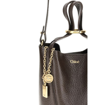 Chloé Calfskin Shoulder Bag Brown Bos Taurus