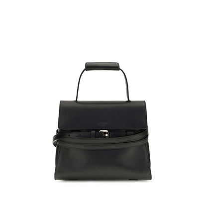 Moschino Black Bos Taurus Calf Leather Shoulder Bag
