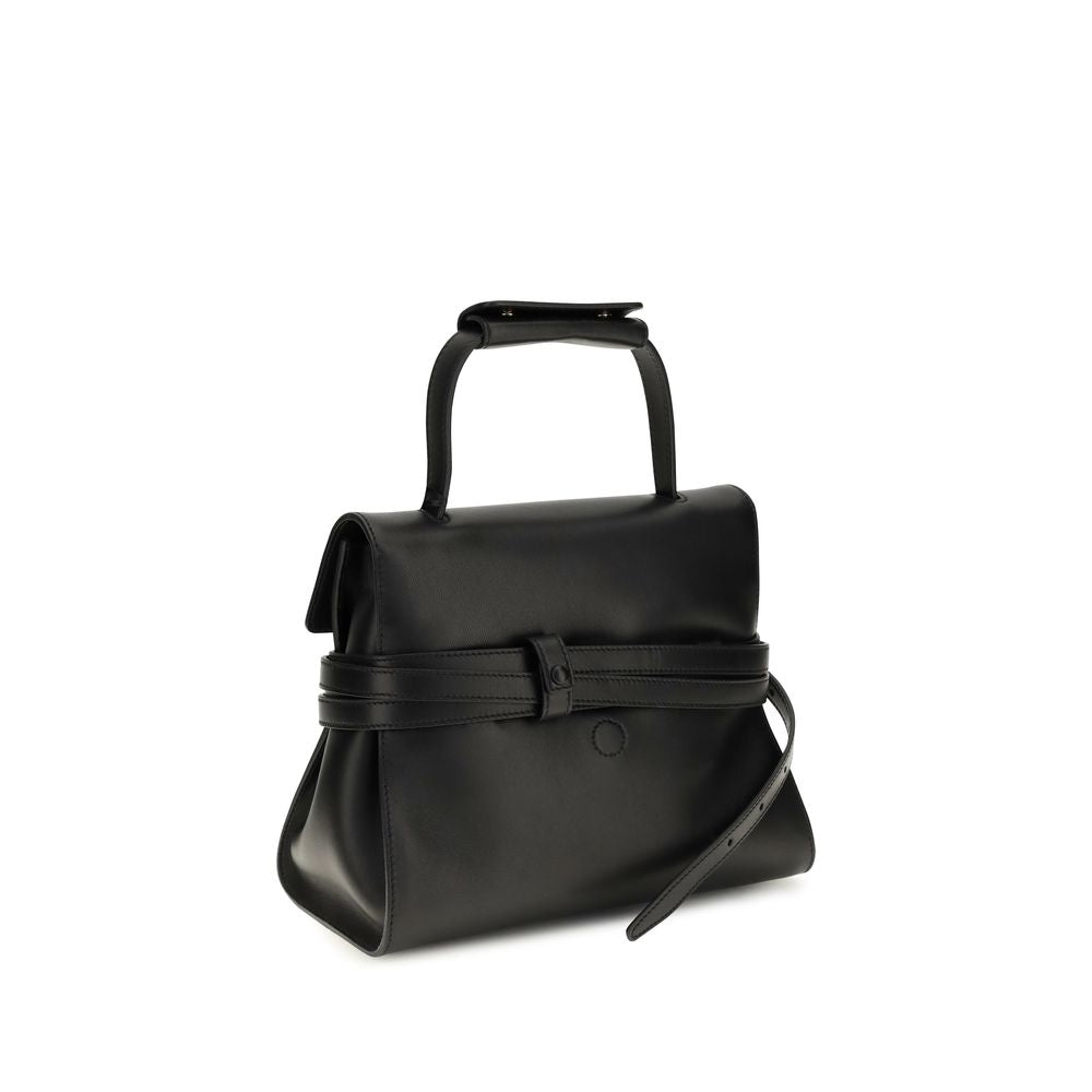 Moschino Black Bos Taurus Calf Leather Shoulder Bag