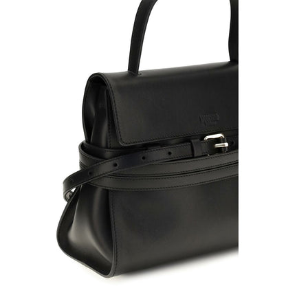 Moschino Black Bos Taurus Calf Leather Shoulder Bag