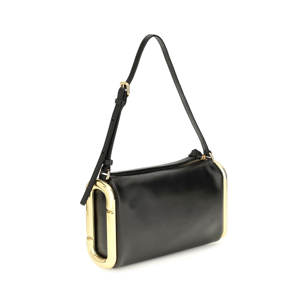 Marc Jacobs Compact Calf Leather Shoulder Bag Black