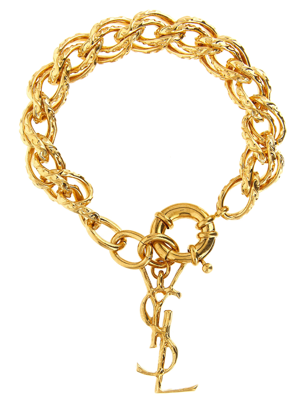 Pulsera De Cadena En Latón Dorado De Saint Laurent