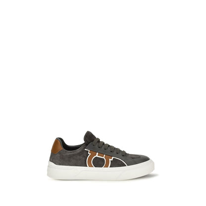 Zapatillas Deportivas Ferragamo De Ante Gris Corte Bajo