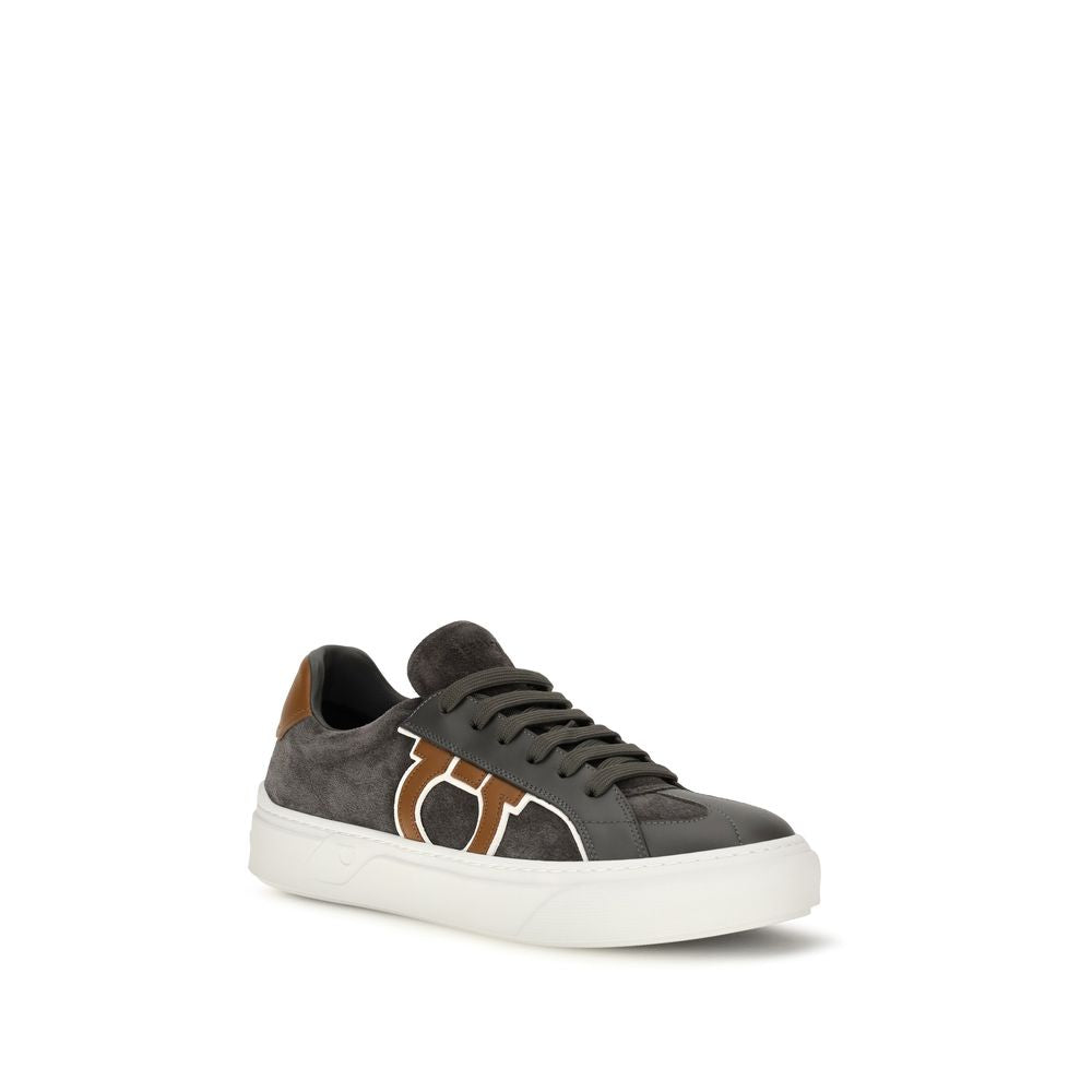 Zapatillas Deportivas Ferragamo De Ante Gris Corte Bajo