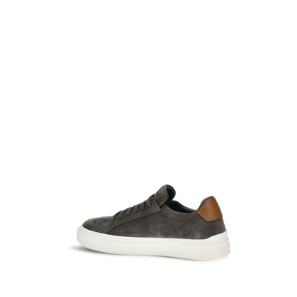 Zapatillas Deportivas Ferragamo De Ante Gris Corte Bajo