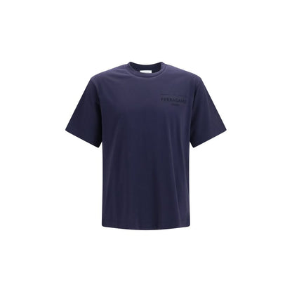 Ferragamo Blue Regular Fit Cotton T-Shirt