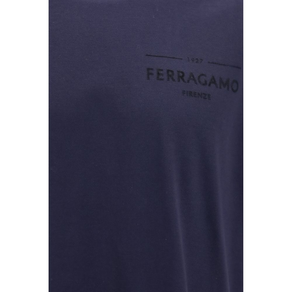 Ferragamo Blue Regular Fit Cotton T-Shirt