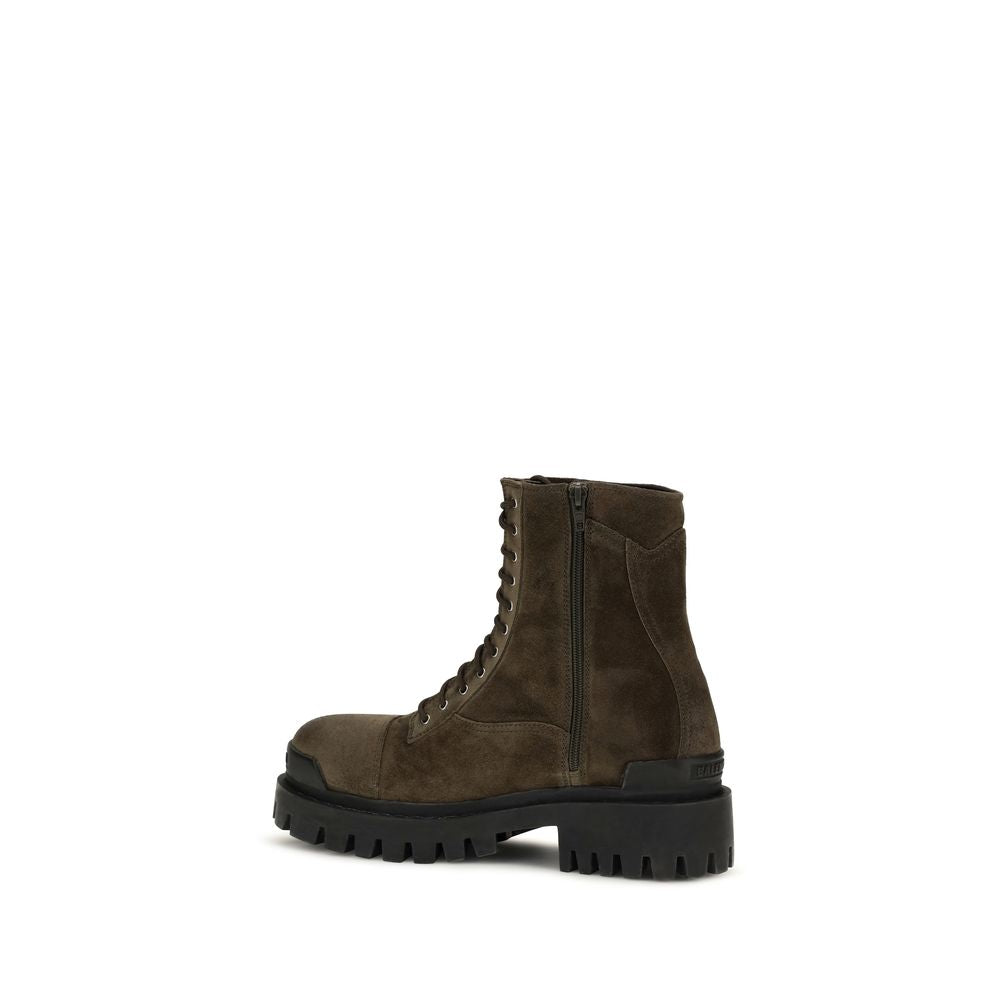 Balenciaga Bicolor Chunky Calfskin Leather Boots