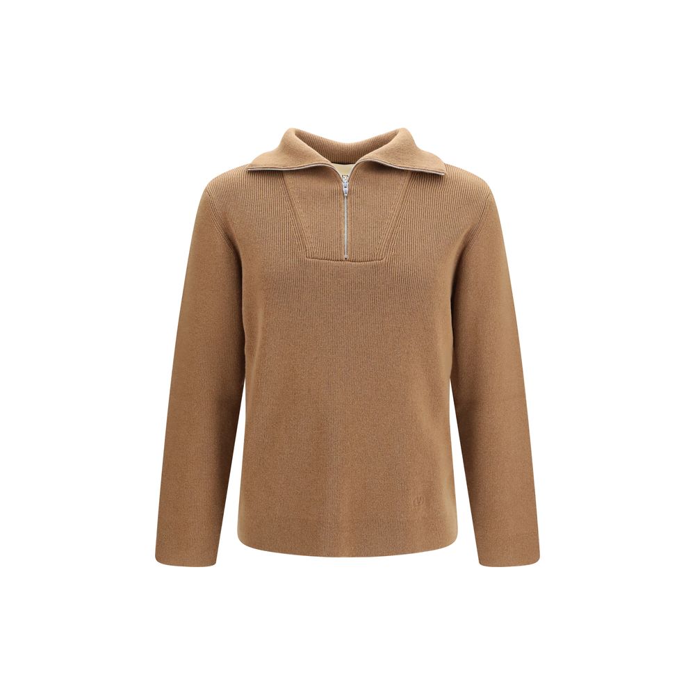 Valentino Garavani Pull en laine marron - Tissu Ovis Aries