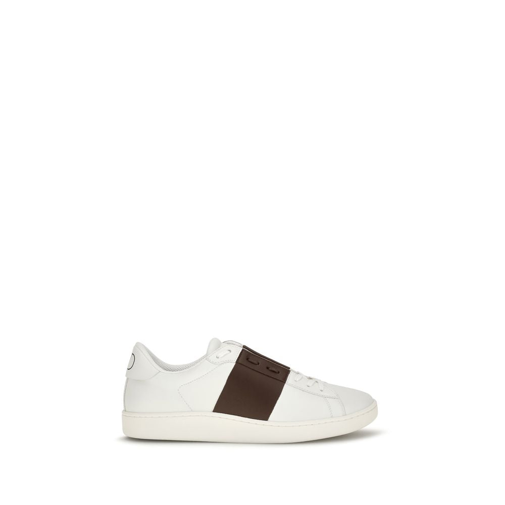 Valentino Garavani White Calf Leather Bos Taurus Low-Top Sneakers