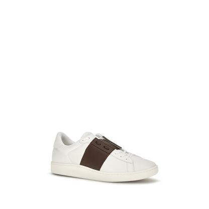 Valentino Garavani White Calf Leather Bos Taurus Low-Top Sneakers