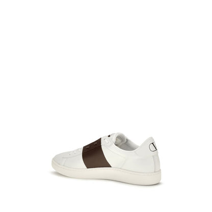 Valentino Garavani White Calf Leather Bos Taurus Low-Top Sneakers
