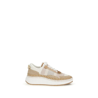 Chloé Nama Contemporary Beige Nylon Sneakers