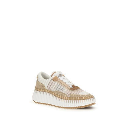 Chloé Nama Contemporary Beige Nylon Sneakers