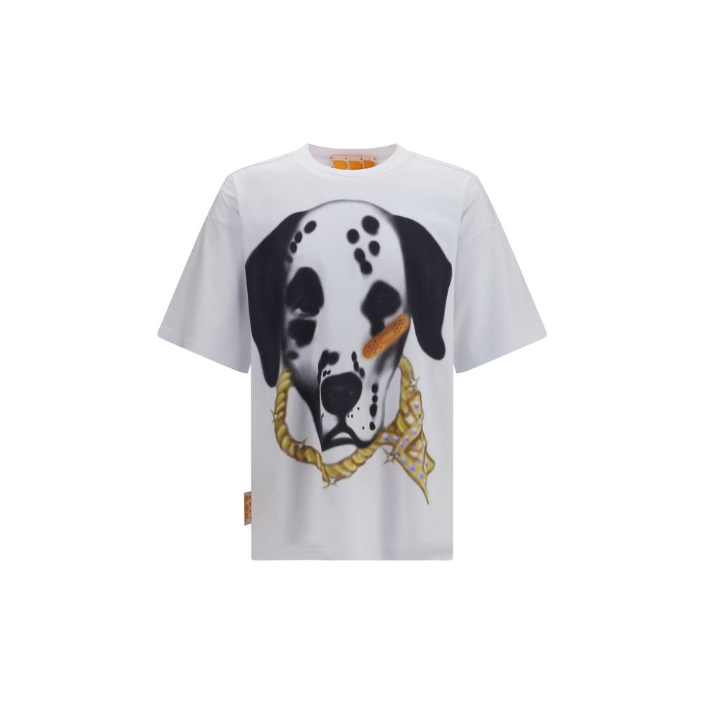 White Channel Oversized Cotton T-Shirt