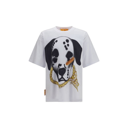 White Channel Oversized Cotton T-Shirt