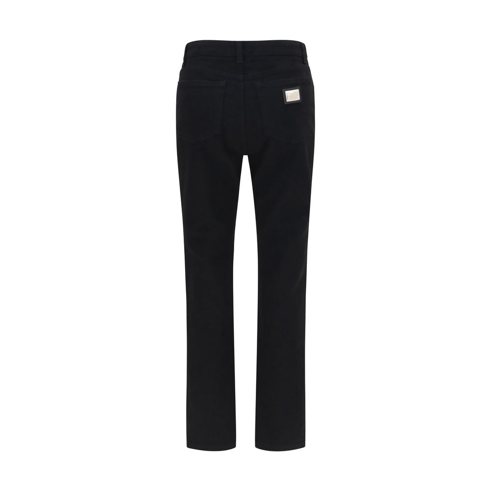 Dolce & Gabbana Vaqueros De Pierna Recta De Algodón Negro