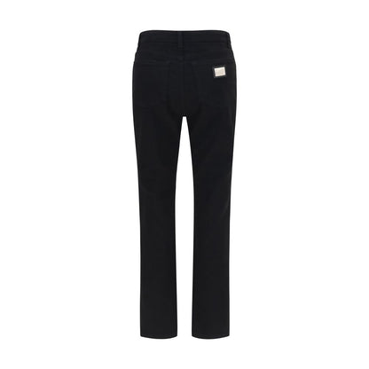 Dolce & Gabbana Vaqueros De Pierna Recta De Algodón Negro