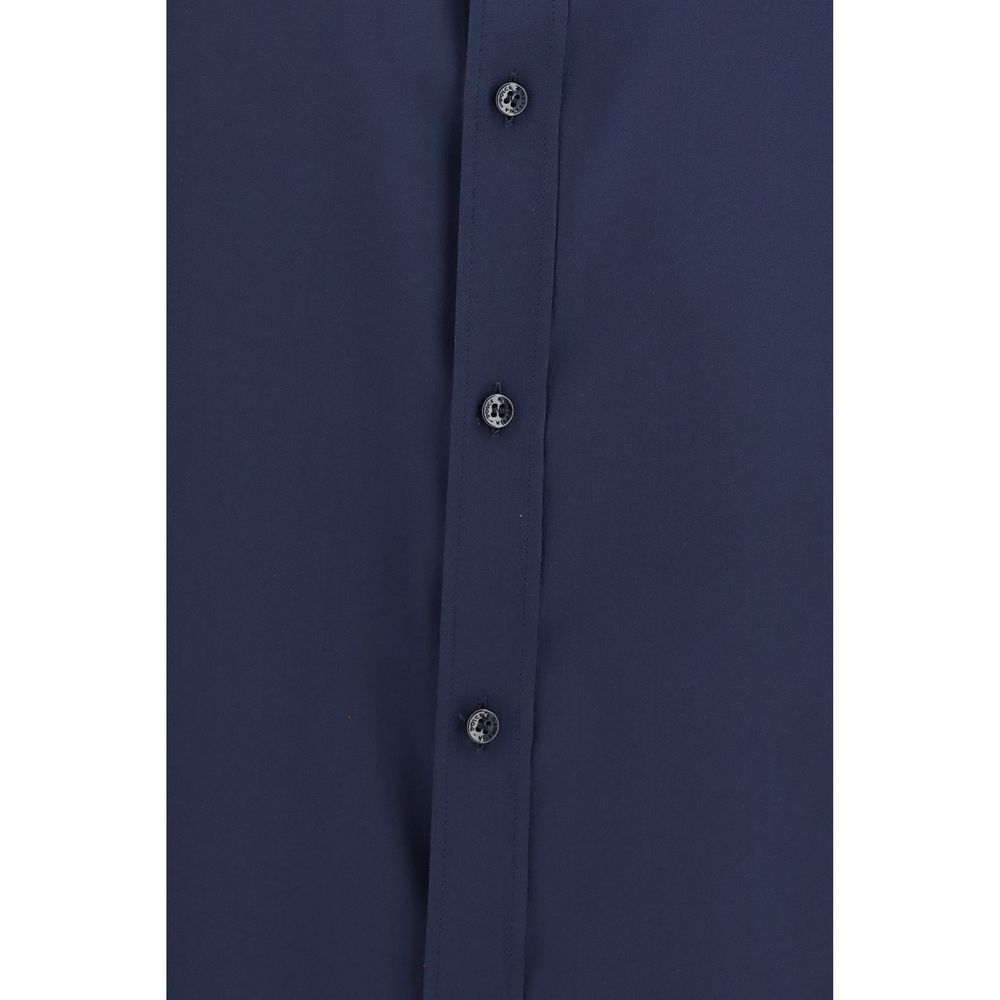 Camisa De Vestir De Seda Azul Modelo Dolce & Gabbana