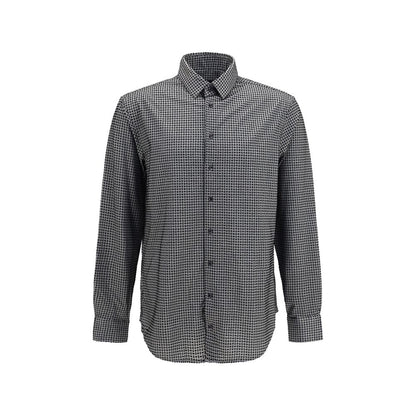 Camisa Giorgio Armani De Algodón Con Estampado Geométrico Gris