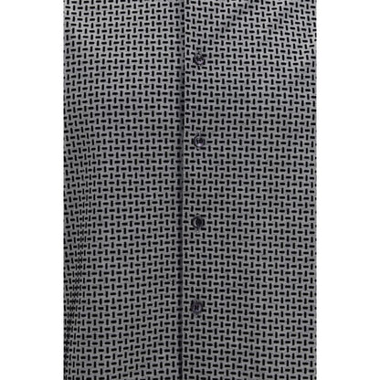 Camisa Giorgio Armani De Algodón Con Estampado Geométrico Gris