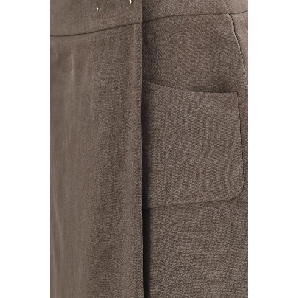 Giorgio Armani Brown Silk Wrap Maxi Skirt