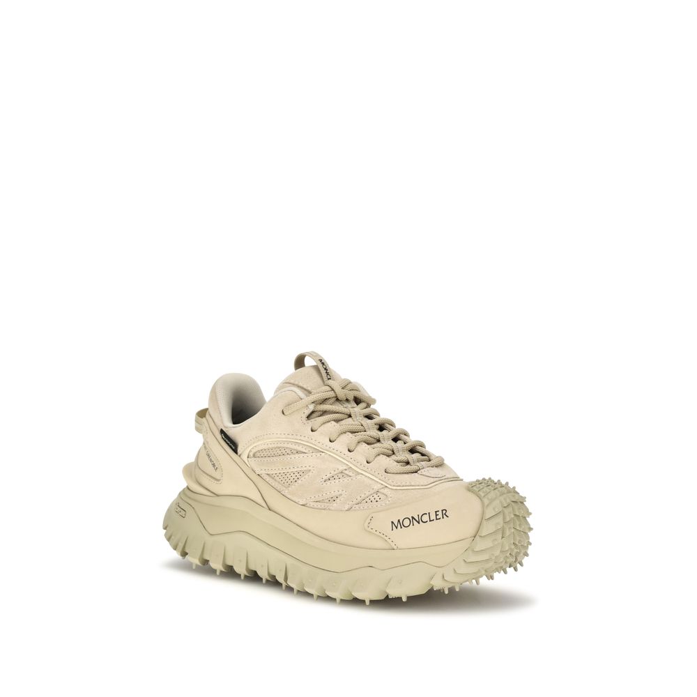 Baskets Moncler en cuir de veau beige