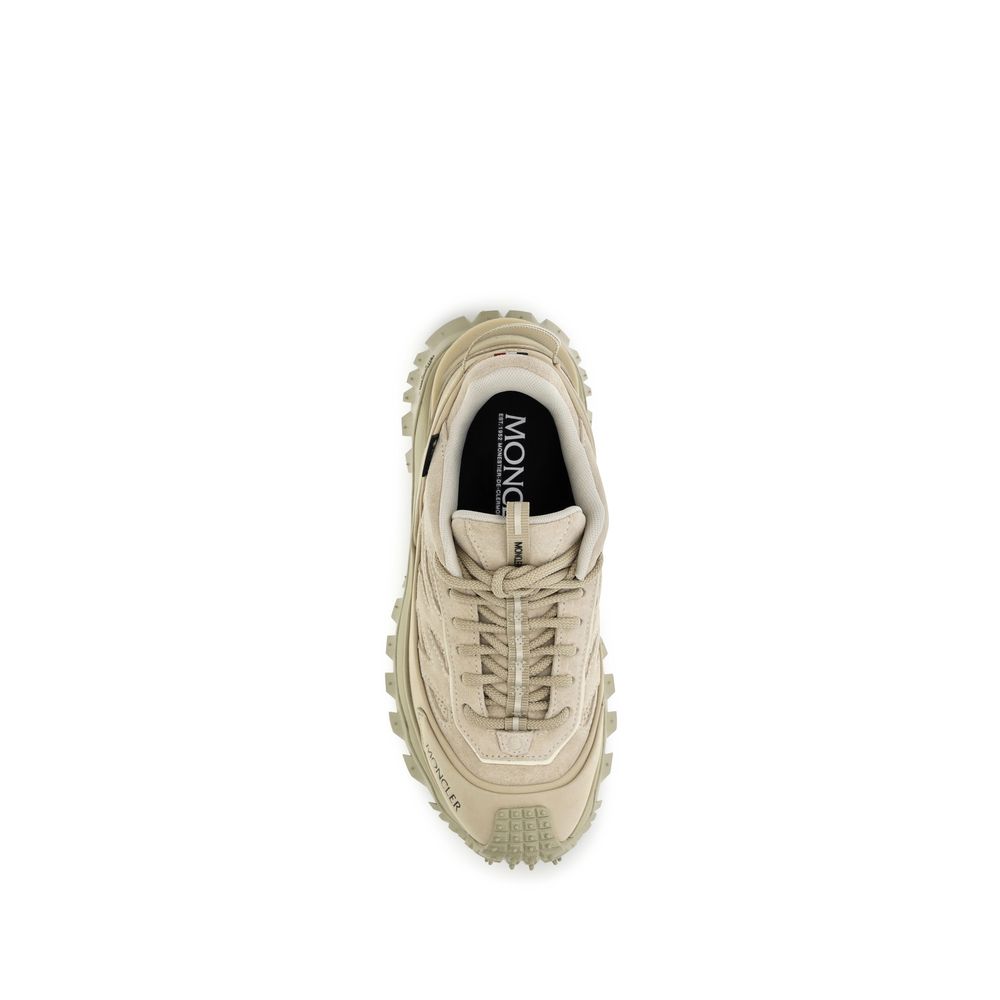 Baskets Moncler en cuir de veau beige