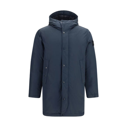Stone Island Casual Blue Polyester Long Coat