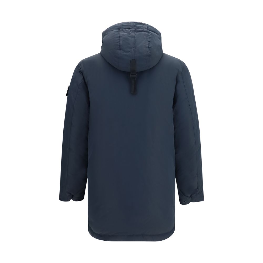 Stone Island Casual Blue Polyester Long Coat