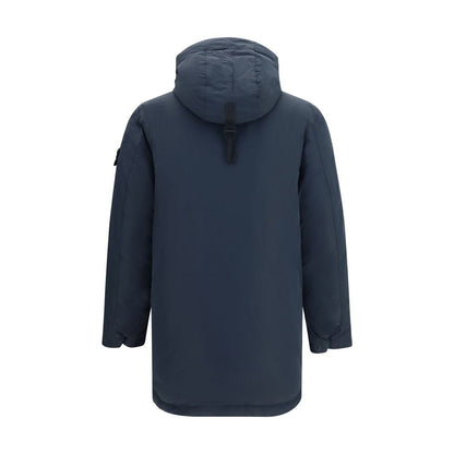 Stone Island Casual Blue Polyester Long Coat
