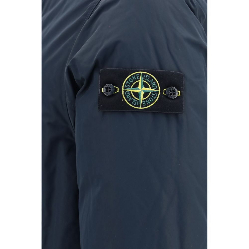 Stone Island Casual Blue Polyester Long Coat