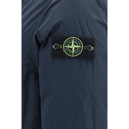 Stone Island Casual Blue Polyester Long Coat
