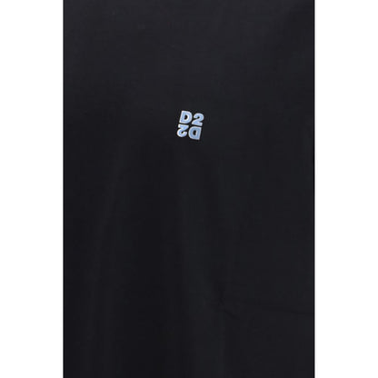 Dsquared² Black Cotton Structured Finish T-Shirt