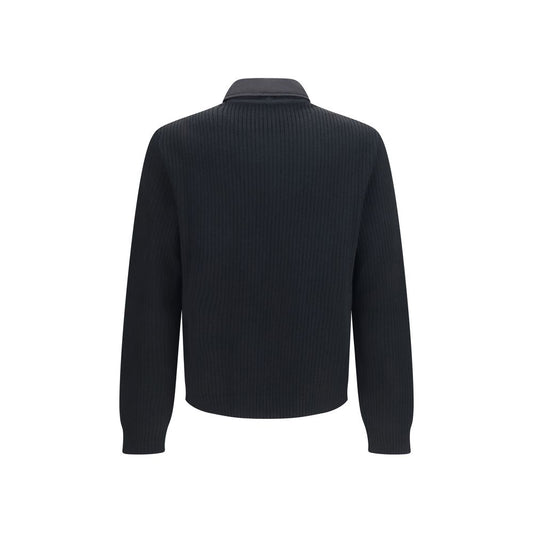 Prada Black Wool Oversized Full-Length Jacket