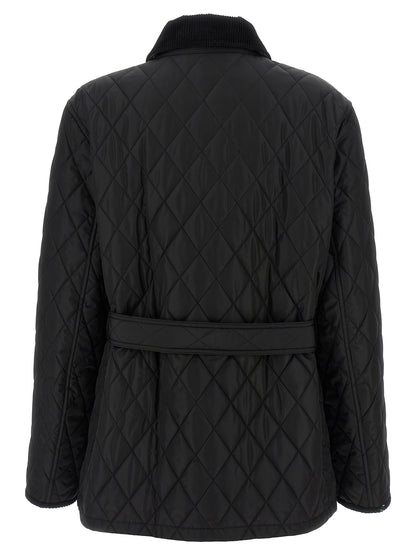Veste longue en polyamide noir Burberry