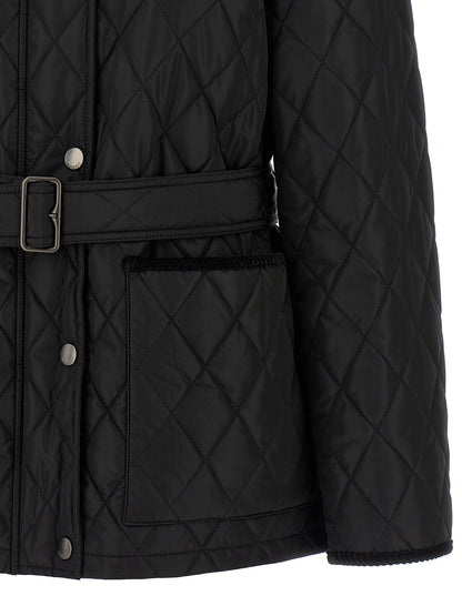 Veste longue en polyamide noir Burberry