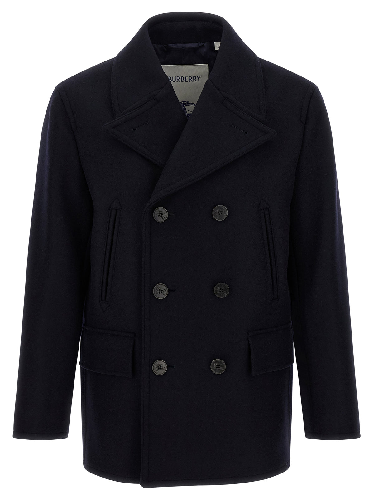 Burberry Shelborne Classic Fit Blue Wool Coat