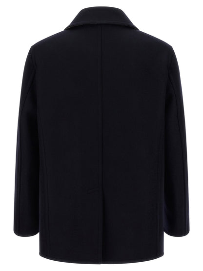 Burberry Shelborne Classic Fit Blue Wool Coat