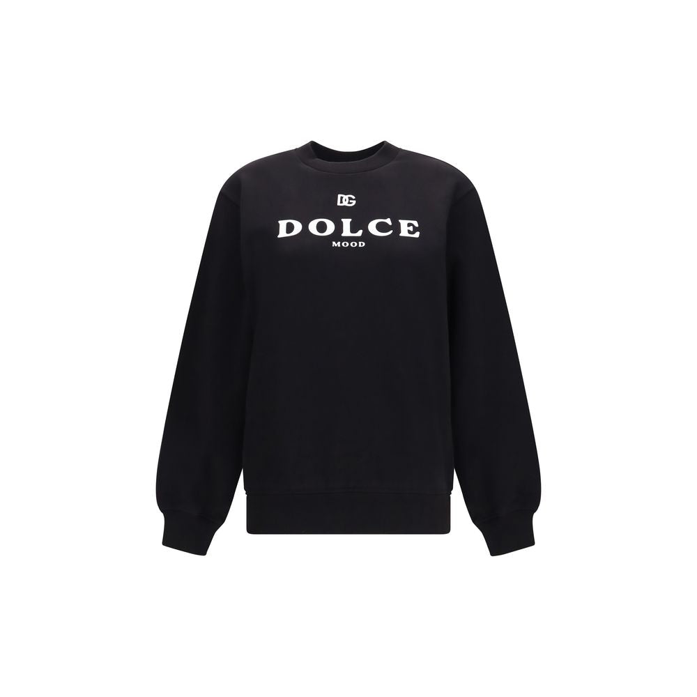 Dolce & Gabbana Black Cotton Sweatshirt - Structural Comfort and Softness