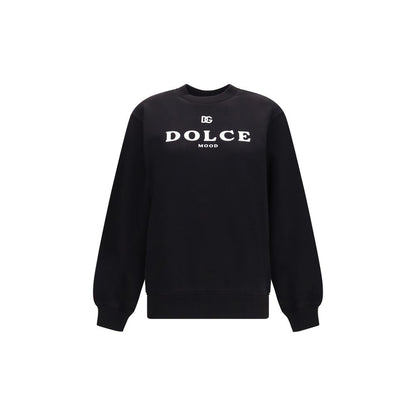 Dolce & Gabbana Black Cotton Sweatshirt - Structural Comfort and Softness
