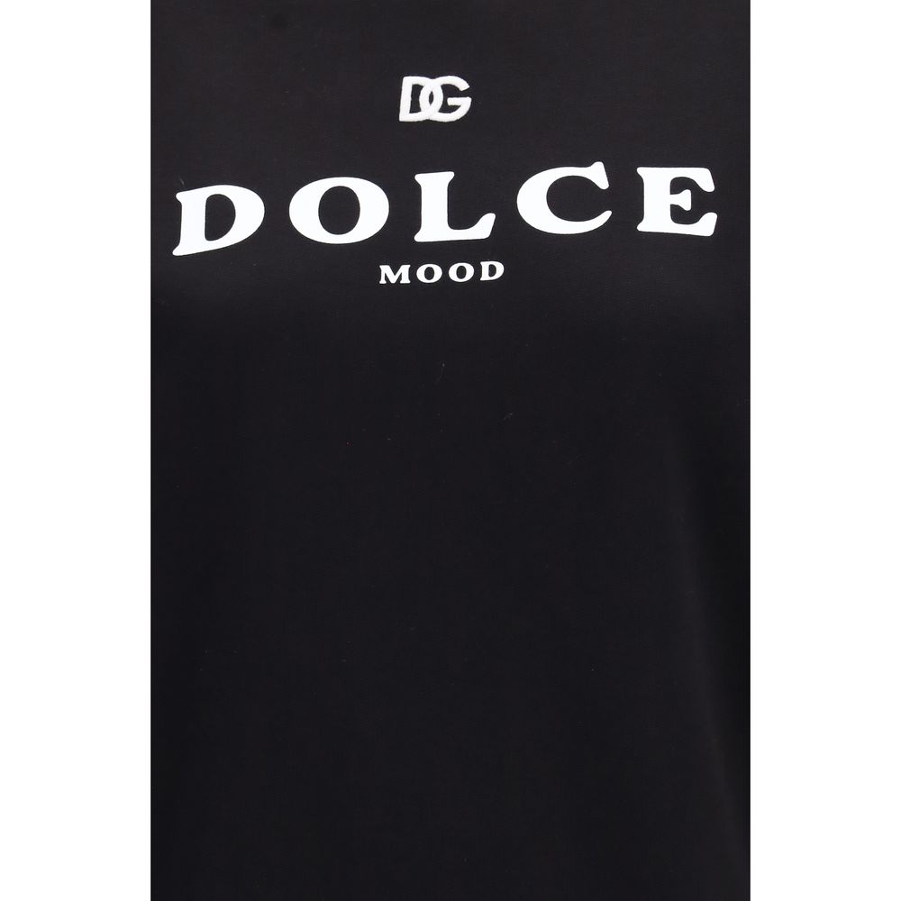 Dolce & Gabbana Black Cotton Sweatshirt - Structural Comfort and Softness